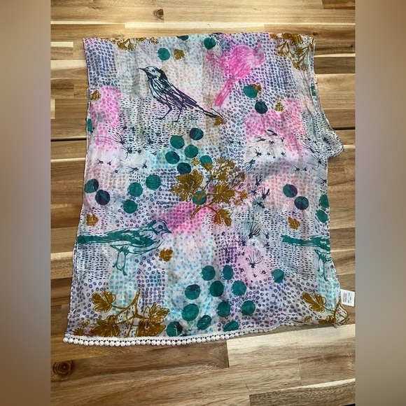 White Stuff - Silk Bird Scarf - Picture 3 of 8